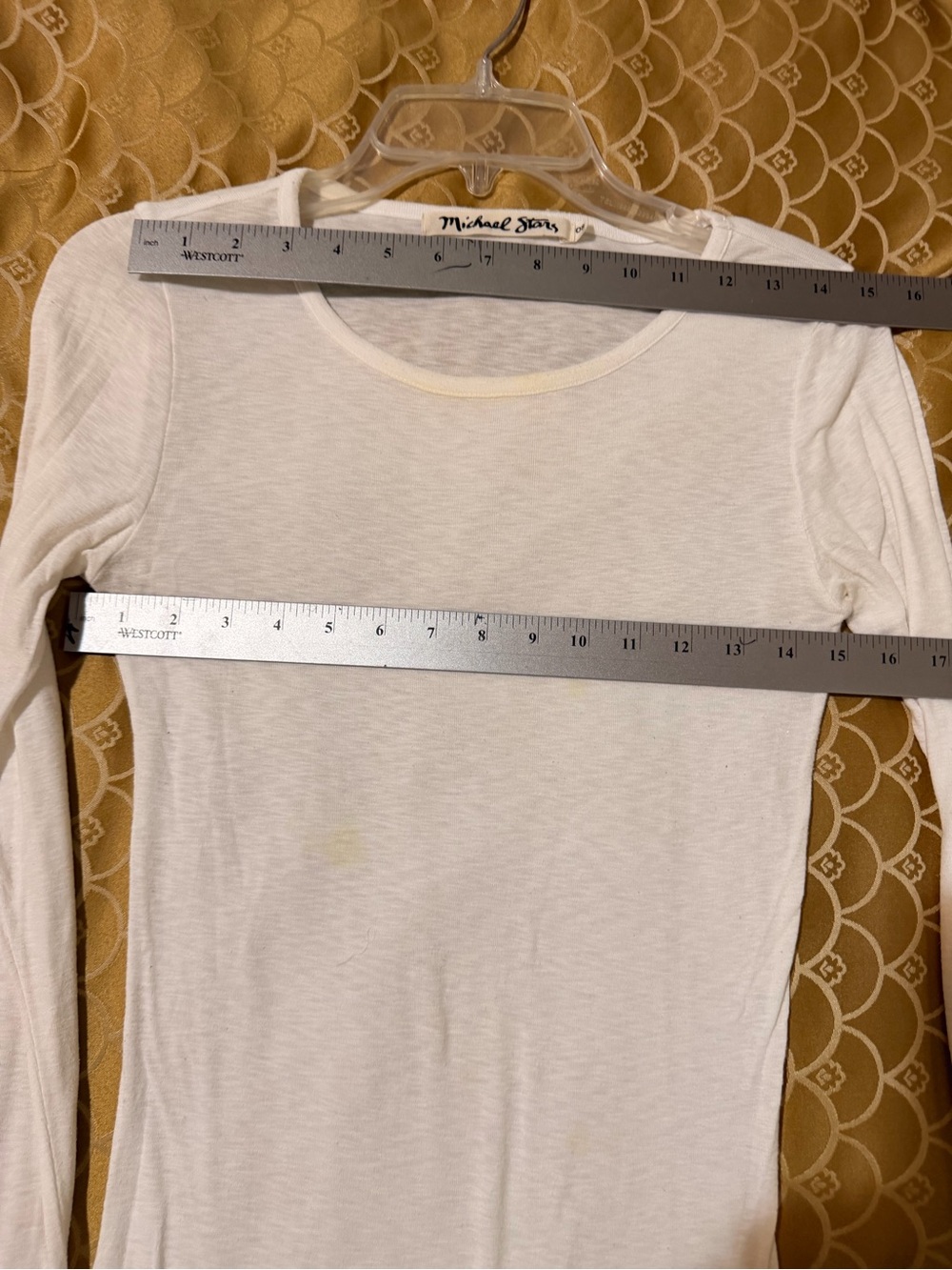 Michael Stars - Long Sleeve White Crew Neck Tee, Size: One Size Fits Most - Picture 8 of 9